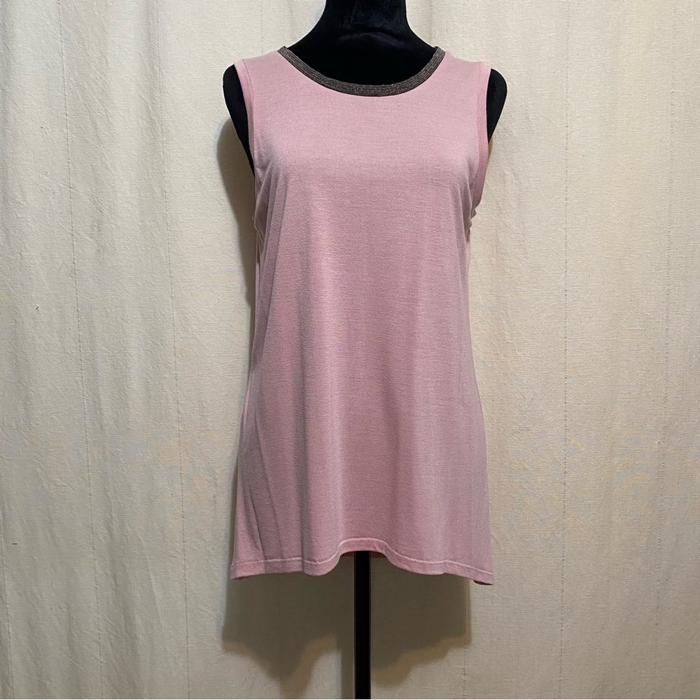 Mossimo Supply Co. Light Pink Tank Top with Metallic Trimmed Neckline